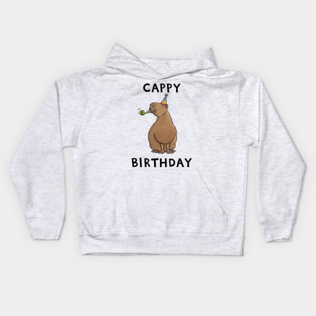 Capybara Birthday Pun Kids Hoodie by CarlBatterbee